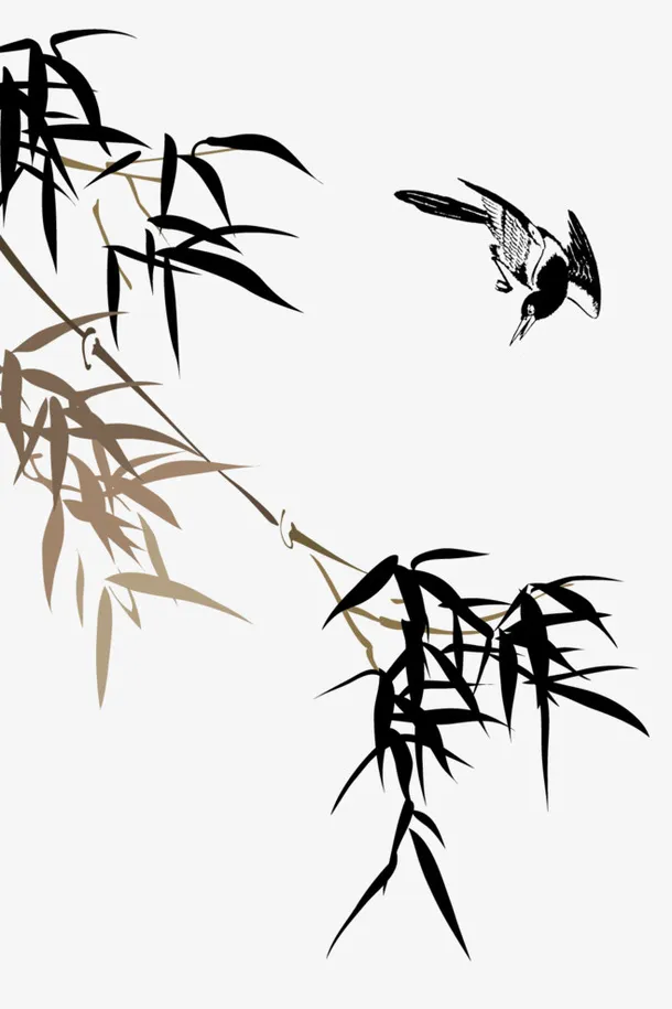 竹子水墨画PNG1免抠
