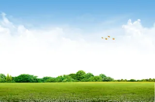 蓝天草地背景免抠