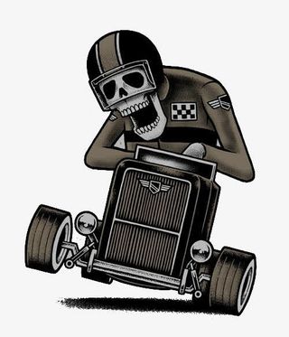 开机车的骷髅人免抠