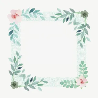 简约小清新植物边框免抠