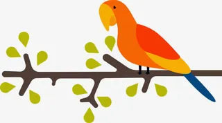 站在树枝上的小鸟免抠