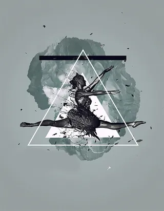 灰色跳舞女孩背景图高清