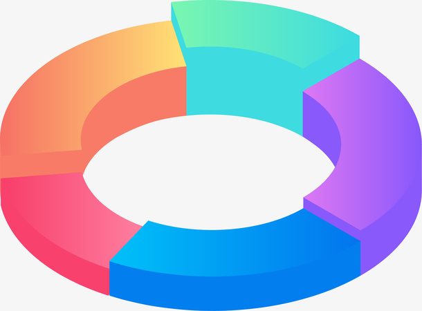 2.5D矢量图表饼状图免抠