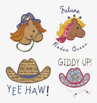 刺绣卡通贴布牛仔帽免抠