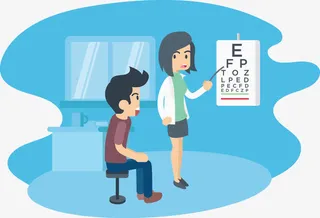 医生检查视力免抠