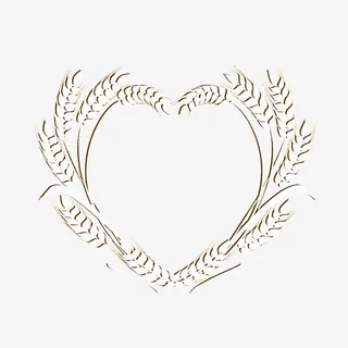 爱心小麦背景边框免抠