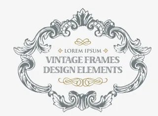 欧式花纹边框设计素材免抠
