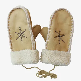 卡其色鹿皮绒韩版手套免抠