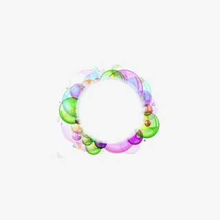 彩色圆形线条免抠