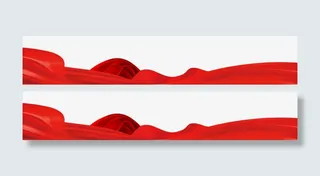 底边装饰红色彩带免抠