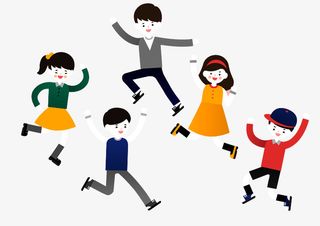 手绘人物插画六一儿童节欢乐的孩免抠