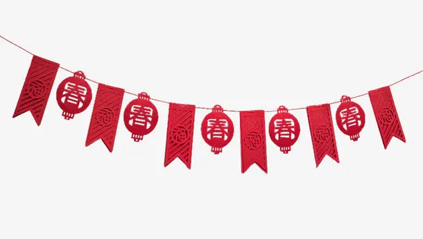 春节喜庆新春拉花免抠