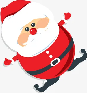 红色卡通圣诞老人免抠