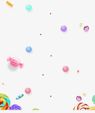 手绘彩色糖果漂浮装饰免抠