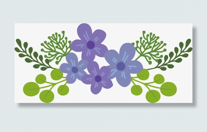 可爱蓝色小花标题框免抠