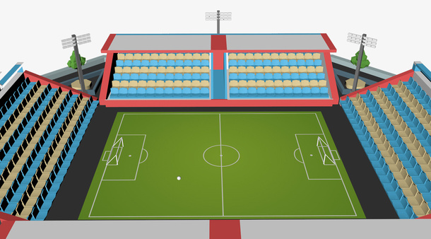 卡通足球赛场png免抠