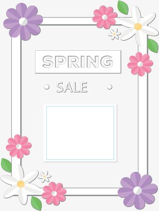 春季促销花藤海报免抠