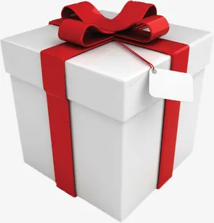 情人节礼物卡通手绘白色礼盒1免抠