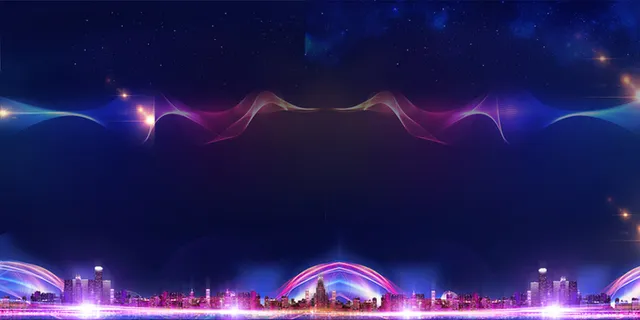 彩色光效城市背景图高清
