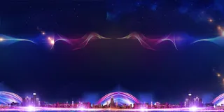 彩色光效城市背景图高清