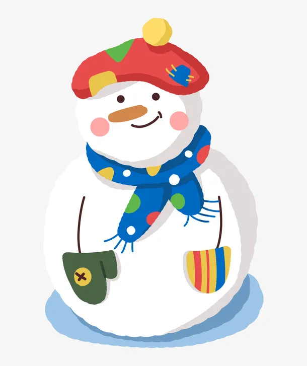 圣诞雪人围巾帽子手套免抠
