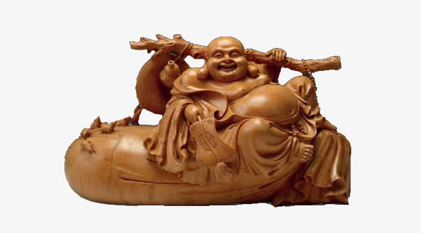 精致笑佛木雕免抠