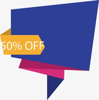 深蓝色五折海报免抠