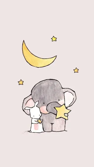 大象兔子月亮h5背景高清