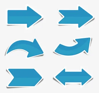 蓝色折纸箭头免抠