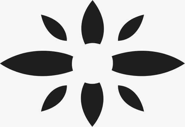 角花底纹花型对称平面图形免抠