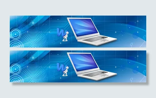 科技动感电脑人物蓝色背景高清