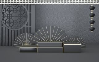 C4D，黑金，舞台，高端高清