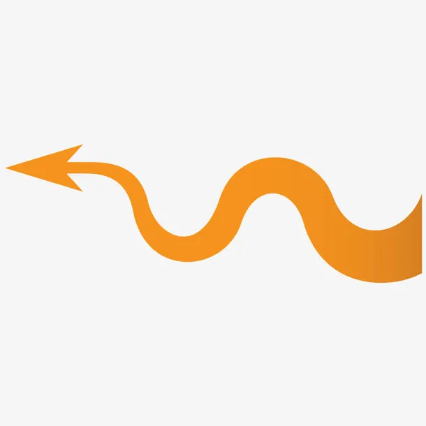 黄色曲折箭头免抠