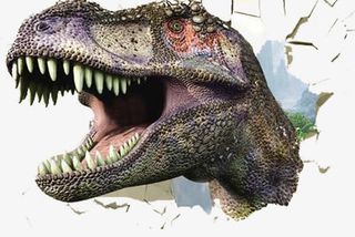 破墙立体图恐龙免抠