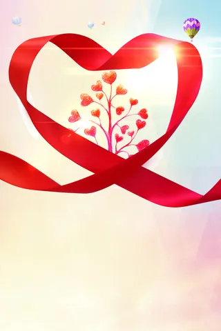 红丝带传递爱心公益海报背景素材高清