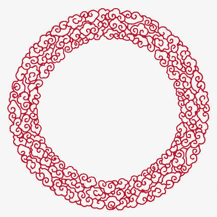 云环花纹边框免抠