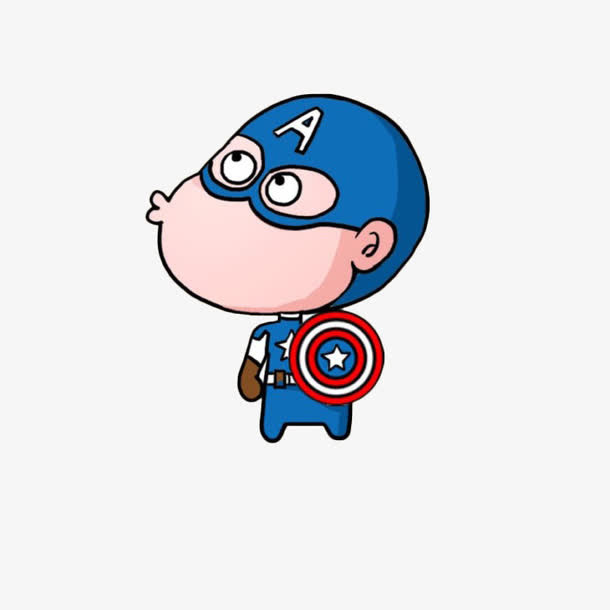 卡通撅嘴美国队长免抠