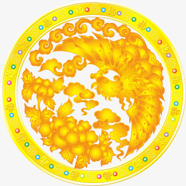 金鸡装饰图案免抠