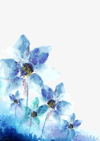 春暖花开水彩海报免抠