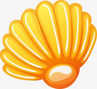 金色贝壳矢量图免抠