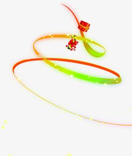 扁平风格创意合成飘扬的彩带免抠