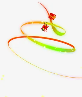 扁平风格创意合成飘扬的彩带免抠