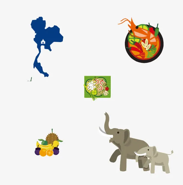 泰国旅行图标元素免抠