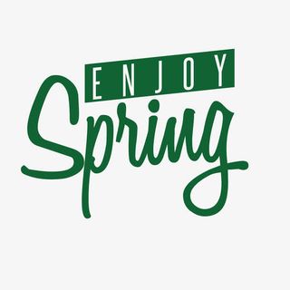 矢量绿色艺术字体春天免抠