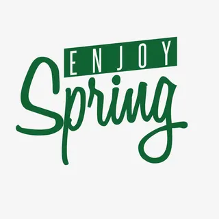 矢量绿色艺术字体春天免抠