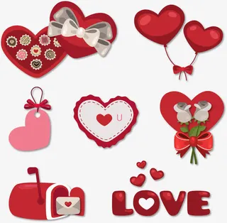 矢量手绘情人节礼物免抠