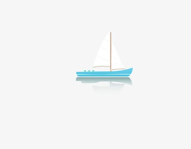 夏日帆船小船免抠
