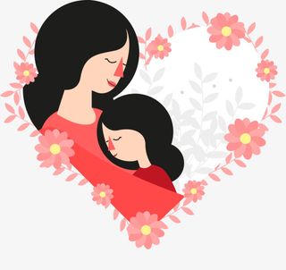 母亲节相拥的母女免抠