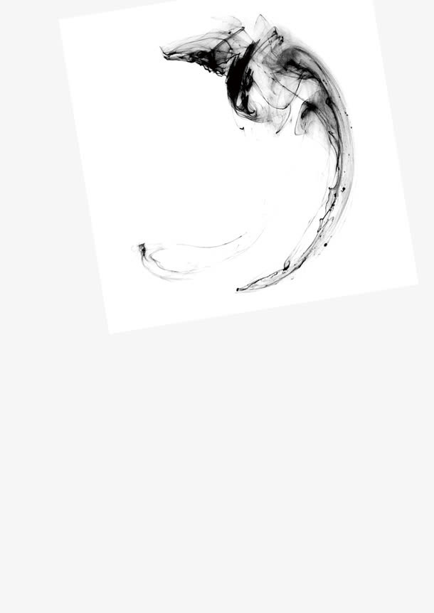 环形水墨边款免抠