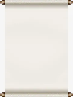 黄色复古长幅画卷免抠